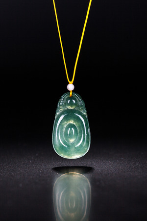 Jade carving necklace pendantの写真素材