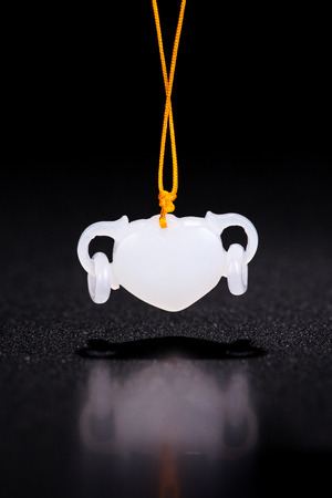 Jade carving necklace pendantの写真素材