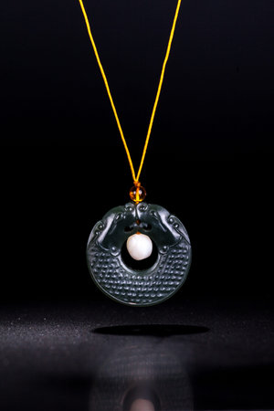 Jade carving necklace pendantの写真素材