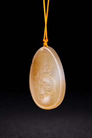 Jade carving necklace pendantの写真素材