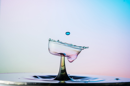 water drop collision on a wet backgroundの写真素材