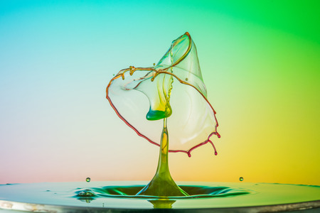 water drop collision on a wet backgroundの写真素材