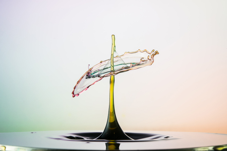 water drop collision on a wet backgroundの写真素材