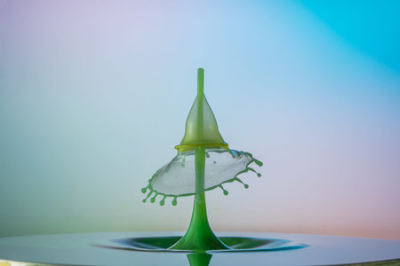 water drop collision on a wet backgroundの写真素材