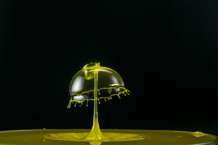 water drop collision on a wet backgroundの写真素材
