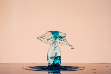 water drop collision on a wet backgroundの写真素材