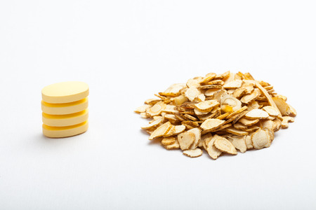 ginseng slice & drug pillsの写真素材