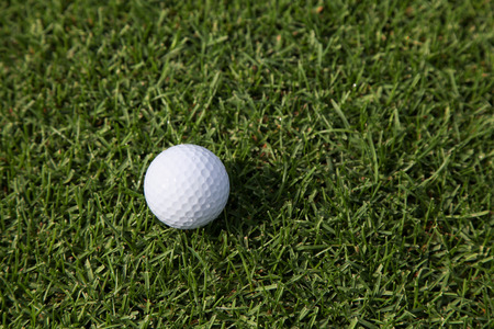 The Golf ball on green turf bannerの写真素材