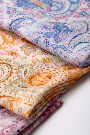 scarf with Traditional ornamental floral patternの写真素材