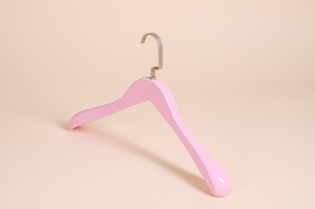 A close up shot of wooden clothes hangerの写真素材