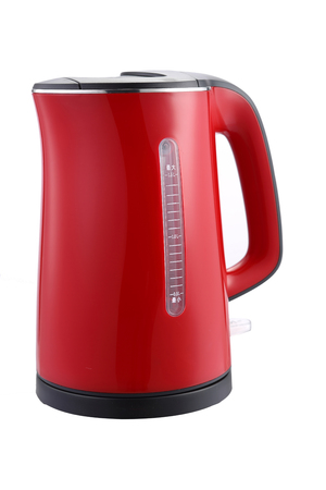 Nice design of modern kettle water boiler for your kitchen an image isolated on whiteの写真素材