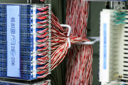 network server room with computers for digital tv ip communications and internetのeditorial素材