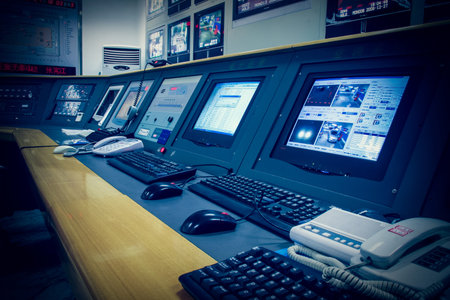 Modern plant control room and computer monitors