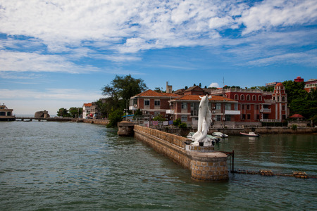 Xiamen aerial view from Gulangyu islandのeditorial素材