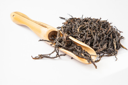 Chinese traditional dry tea on white backgroundの写真素材