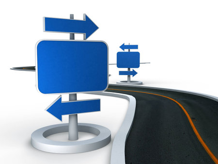 3d road signsの写真素材