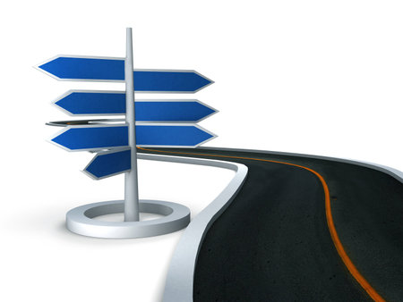 3d road signsの写真素材