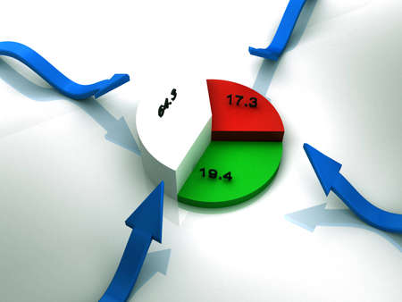 Economy share with numberの写真素材