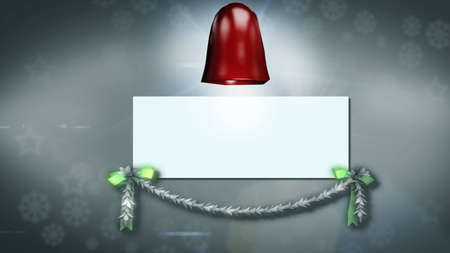 Christmas bells with cardの写真素材
