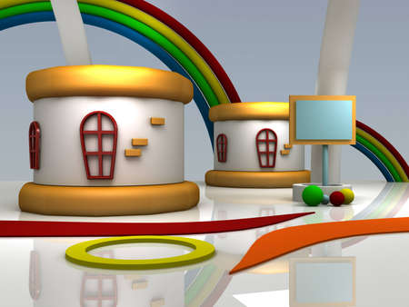 3d studio tv virtual setの写真素材