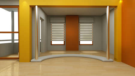 3d studio tv virtual setの写真素材