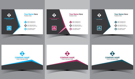 Set of abstract business card templates. Corporate identity. Stationery designのイラスト素材