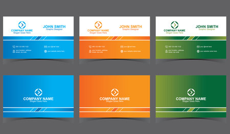Set of business card templates. Corporate identity design. Vector illustration.のイラスト素材