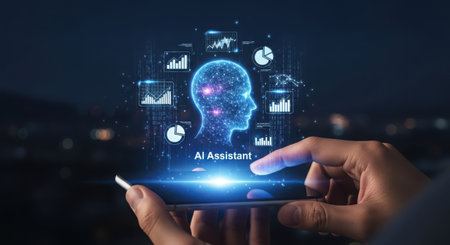 AI Learning and Artificial Intelligence Concept. Business, Technology, Internet and network concept.の素材