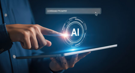 AI Learning and Artificial Intelligence Concept. Business, Technology, Internet and network concept.の素材