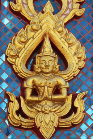Ornament of gold plated vintage floral ,thai art Styleの写真素材