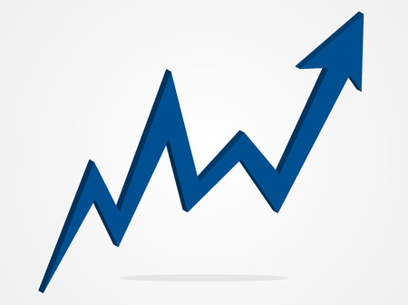 Vector 3d arrow graph illustration.のイラスト素材