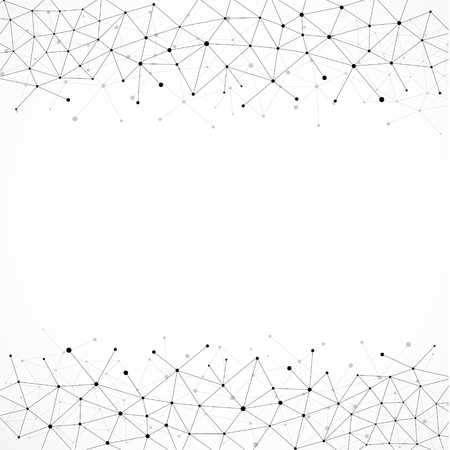 Geometric Abstract Background With Connected Line And Dots.のイラスト素材