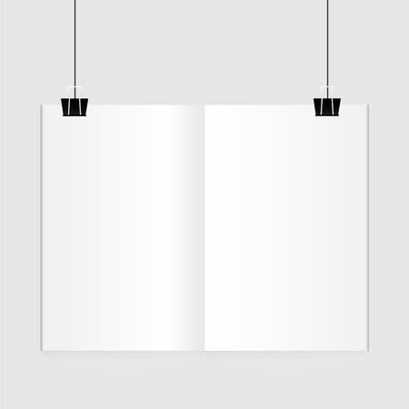 Hanging paper poster on wall poster.のイラスト素材