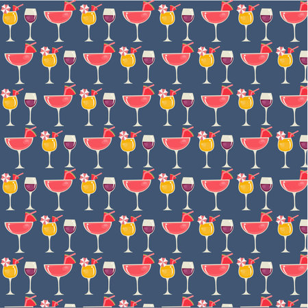 Glass of juice patternのイラスト素材