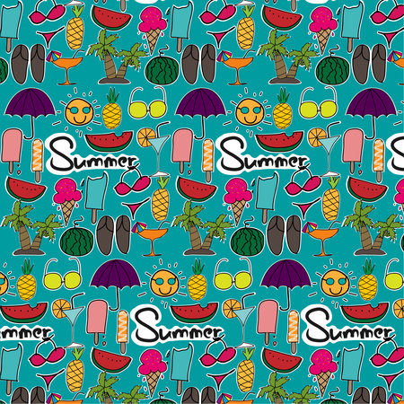Summer Pattern Background. vector illustration.