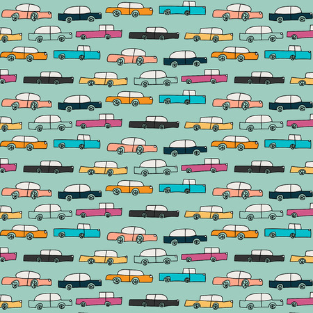 Pattern with vector cars.のイラスト素材