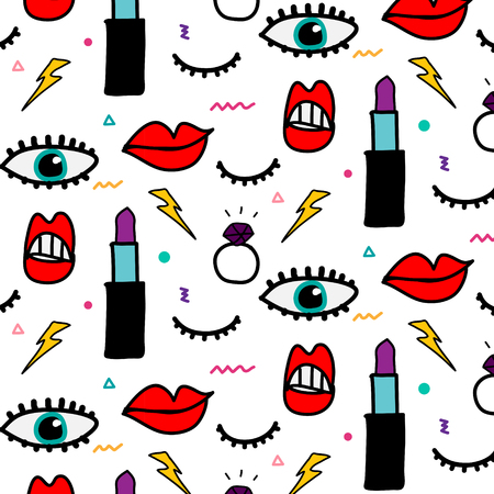 Abstract eye and cosmetic pattern.のイラスト素材