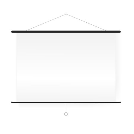 Meeting Projector Screen Vector. Empty White Board Presentation Conference On The Wall. Vector Illustration.のイラスト素材