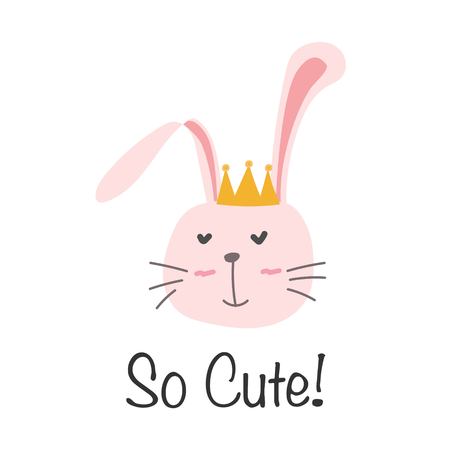 Little Bunny Princess. Cute Bunny Vector Illustration.のイラスト素材