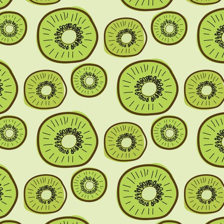 Kiwi Fruit Pattern Background. Vector Illustration.のイラスト素材