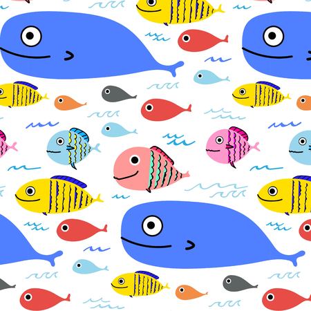 Abstract Colorful Fish Pattern Background. Vector Illustration.のイラスト素材