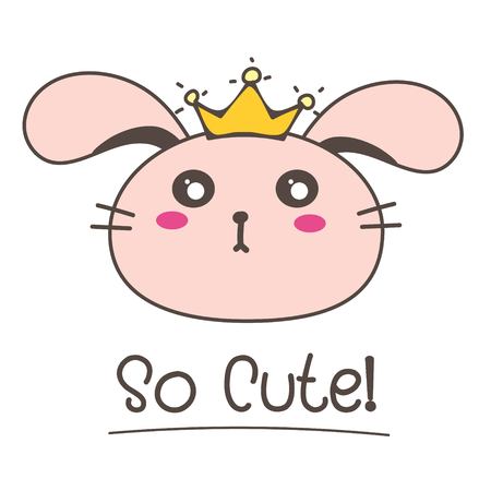 Little Bunny Princess So Cute Background. Vector Illustration.のイラスト素材