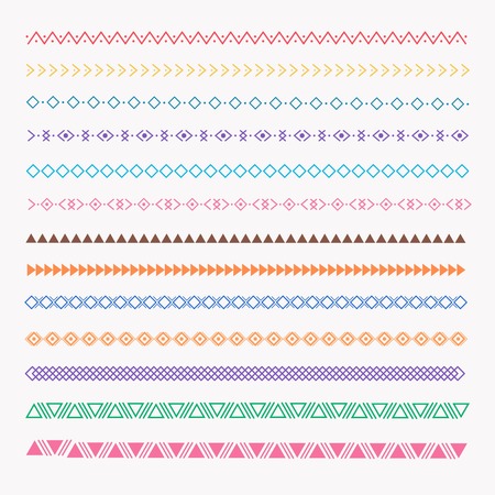 Set Of Colorful line grunge hand drawn textures.のイラスト素材