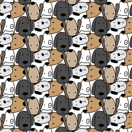 Cute Dog Pattern Background.のイラスト素材