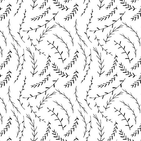 Hand drawn botanical pattern background, Floral decorative pattern, Vector illustration.のイラスト素材