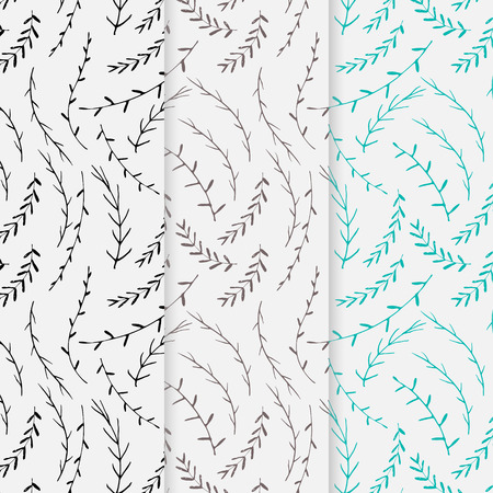 Hand drawn botanical pattern background, Floral decorative pattern, Vector illustration.のイラスト素材
