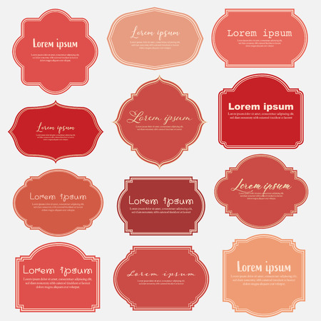 Set of dividers vintage frames, Vintage labels. Vector illustrationのイラスト素材