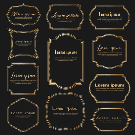 Set of dividers vintage frames, Vintage labels. Vector illustrationのイラスト素材