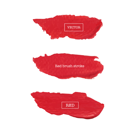 Red brush stroke isolated on white background, Vector illustration.のイラスト素材