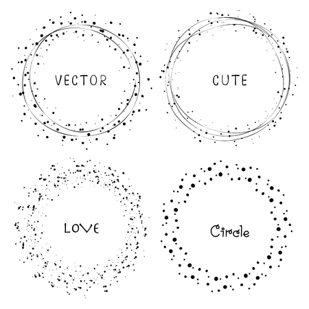 Collection of decorative round frames. Vector illustration.のイラスト素材
